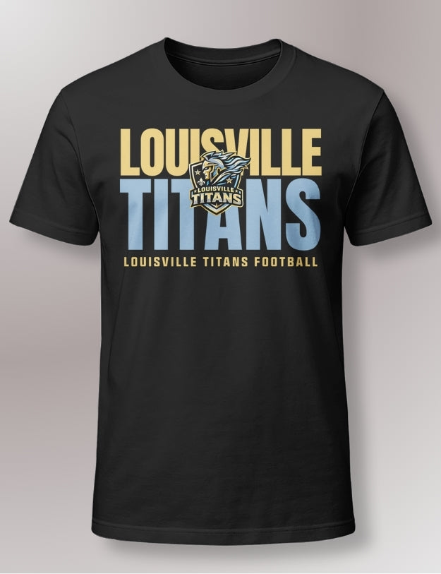 Louisville Titans Gold & Blue Bold Football Youth Tee Unisex